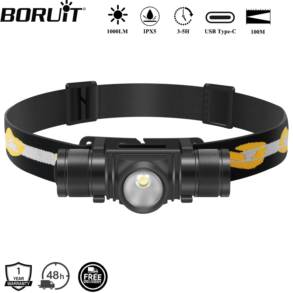 Lolin D32 - BORUiT D10 1000LM Светодиодный налобный фонарь