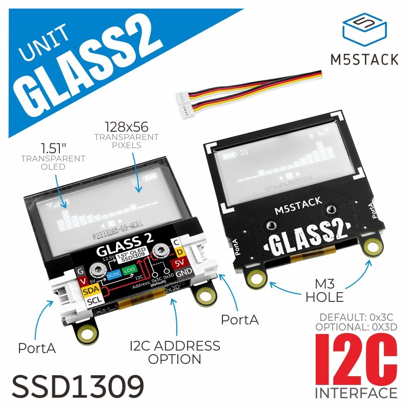 M5Stack Core2 - Официальный блок M5Stack Glass2 с прозрачным